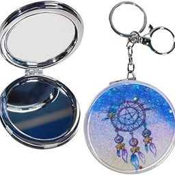 ZAFCO Portable Pocket Mirror with Keychain – Compact Travel Makeup Mirror for Women, Lightweight Shatterproof Design, Perfect for Purse, Handbag, Car, or Travel Essentials (Round1)-picture-27