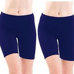 Amkr Fashion Sports Solid Women Blue Cycling Shorts ()_APS-BT-001A Dark Blue L 2-image-77