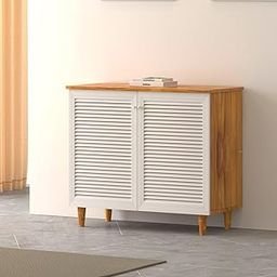 Callas Wooden Shoe Rack for Home | Multipurpose Cabinet for Shoes & Storage | Engineered Wood Shoe Stand for Entryway, Hallway, Bedroom (White, SR-08)-image-31