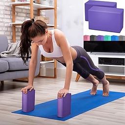 NIKZOL Yoga Blocks High Density Foam Yoga Block Bricks Set of 2 For Men Women, EVA Foam Pilates Fitness Stretching Aid Balance Health Sports Gym Exercise Block Odour Resistant and Moisture-Proof-picture-14
