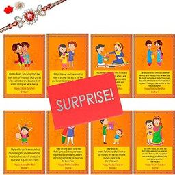 Kaameri Bazaar Set of 9 Surprise Happy Raksha Bandhan Greeting Card for Brother with 1 Set of Rakhi Roli Tilka Pack l rakhi gift for brother l rakhi card for brother-image-30
