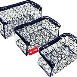 FAVISM Designer Multi Purpose Cosmetic Pouch, Makeup Pouch, Cosmetic Accessories Organizers, Saving Pouch or Makeup Kits Set of 3 pcs, Blue-17