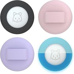 2022 Airtag Cat Collar Holder, Small Air Tag Holder Compatible With Apple Airtag GPS Tracker, 2Pack Waterproof Case Cover for Dog Pet Collar Within 3/8 Inch (Black&Pink&Purple&Lumiblue)-image-9