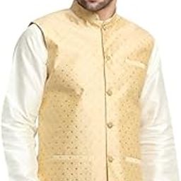 Men's Polka Dot Silk Nehru Jacket Only-picture-10
