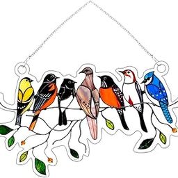 CLUB BOLLYWOOD® Stained Glass Birds Window Panel Hanging Suncatcher 20.5X12.5Cm|Home & Garden | Home D?©cor | Suncatchers & Mobiles| Suncatchers & Mobiles|1 Piece Bird Suncatcher-image-27