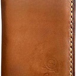 Handmade Leather Vertical Bifold Wallet – Compact & Minimalist Design for The Classy Modern Minimalist, Holds 6–8 Cards & Cash, Vintage Tan Finish-image-91