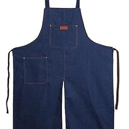 UJEAVETTE Pottery Denim Split Leg Apron Fashion Mens and Womens for Crafts Garden Yard-image-96