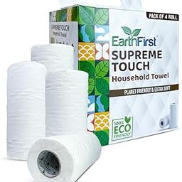 EarthFirst Supreme Touch Kitchen Tissue Roll – 4 Rolls x 60 Sheets (Total 240 Sheets) | 2-Ply, Soft & Absorbent | Premium Kitchen Paper Towel for Home & Office Use-image-106
