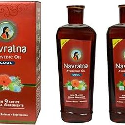PK Store Navratna Ayurvedic cool hair oil with 9 herbal ingredients (Pack of 2, 300 ml, 300 ml)-image-1