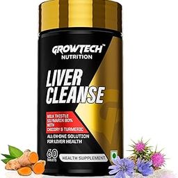 Growtech Nutrition Liver Cleanse & Detox Supplement | Re-Generate & Repair Formula With Milk Thistle | Supports Gut Health & Cholesterol 60 Tablets-0