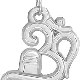 Silver Plated Brass Lord Shiva Symbol Om with Shivling Hindu God Pendant Chain For Men and women-picture-29
