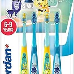 Jordan* Step 3 Kids Manual Toothbrush, 6-9 Years, Soft Bristles, Bpa Free-4 Pack-Blue & Green-5