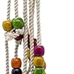 PETZOO Creative Thread & Beads Hanging Toy for Birds, Macaw, African Grey, Parrot, Alexandrine, Budgies, Hamster Cage Accessories, Resting Toy & Wooden Training Aid for Bird & Parrots-22