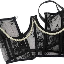 ™ Lace Belt Tie Back for Women Underbust with Beads Chain Black | s & Bustiers | Intimates & Sleep-image-49
