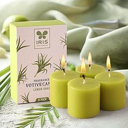 Iris Home Fragrances Scented Votive Candles Refill (Lemon Grass)-image-15