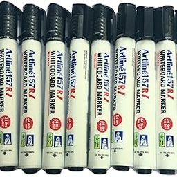 Artline White Board Marker 157 R I Black Pack 10 (Set Of 10,Black),chisel-10