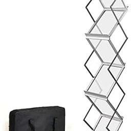 Mahakal A4 Acrylic Aluminium Catalogue, Magazine Stand for Office,Portable Brochure, Leaflet, Literature Rack, Folding Catalogue, Zigzag Stand-26