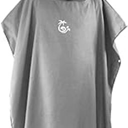 Microfiber Surf Poncho Changing Robe Wetsuit Soft for Swim Medium Gray-picture-17