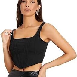Women's & Girls' Solid Ribbed V-Shape Slim Fit Printex Tank Top (Suitable Upto 32)-image-4