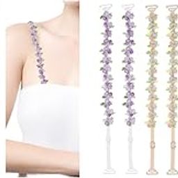 Bra Straps for Women Fancy Straps for Bra 2 Pairs Embroidered Floral Bra Straps 1.8cm Width Stretchy Adjustable Bra Strap Replacement for Off Shoulder Tops Dress Evening Dress X 2-image-55