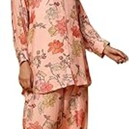 Women's Printed Silk Blend Co-Ord Set-36