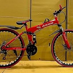 AXAN Foldable Sports Bicycle Mountain Bike/Cycle - 21 Shimano Gears - Conquer Trails with Efficiency and Style (Red)-image-49