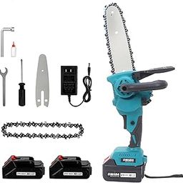 Omada Electric chainsaw - One-Hand Power and Portable 8 inches with SECURITY LOCK for 21V 5.0AH 2 batteries (3-4 hours) for tasks without interruptions for Tree Trimming and Branch Wood Cutting-image-72