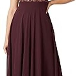 Women's Brick Red & Dusty Green Boat Neck Sleeveless Self Design Lace Overlaid Regular Dress-image-20