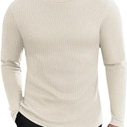 Men's Long Sleeve Shirts Honeycomb Waffle Pullover Sweater Crewneck Thermal Tops Lightweight Undershirts-image-35