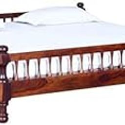 Munindra Art Solid Wood King Size Bed | Double Bed with Unique Design for Bedroom, Home | Furniture for Bedroom | 182.88 cm × 16.764 cm × 91.44 cm-image-63
