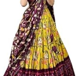 Women's Tussar Silk With Ikkat Print And Foil Print Lehenga choli Settt-picture-19