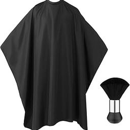 Frcolor Professional Barber Cape with Snap Closure, Hair Cutting Salon Cape Hairdressing Apron Black, Neck Duster Brush Included - 55" x 63"-image-97