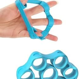 Alexvyan Finger Exercise Finger Grip Finger Stretcher Resistance Bands Hand Extensor Exerciser Elastic Finger Grip Trainer for Relieve Joint Pain, Rehabilitation,Relaxation Grips Workout 1 Sky Blue-picture-30