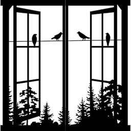 BLIND SHOP Metal Wall Art Birds In the Window Landscape Wall Hanger Mountain and Forest Nature Decor Unique Large Wall Art for Interior Design & Housewarming Gift (58x56x1.5 CM)-image-96