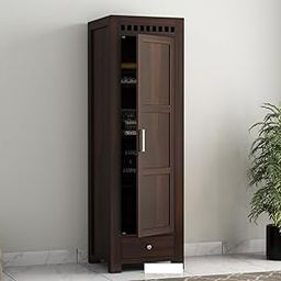 CentreWood Sheesham Wood Wooden Single Door Wardrobe Organizer for Clothes | - Solid Wood Almirah with 1 Drawers, 4 Shelves - Cupboard for Large Bedroom, Walnut Finish-image-58