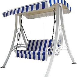 Urban Art Store Swing/Jhula Indoor Outdoor With Stand, Roof & Seat 300 Kgs Capacity (White),White, Blue,3 Seater(Hmck-001)(Wrought Iron), 58.66 CM-9
