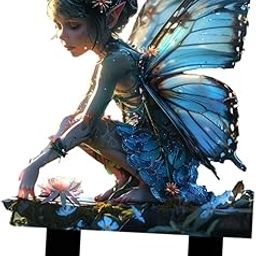 LOOM TREE Fairy Garden Stake 2D Creative Flower Pot Stake for Flower Beds Garden Patio | Home Decor | Plaques & Signs-38