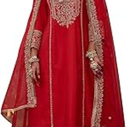 Womens Silk Blend Embroidered A-Line Kurta Pant Dupatta Set (IEOUT6972)-picture-6