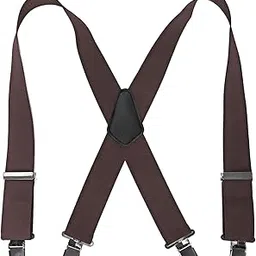 yashidun 5cm X Shaped Suspenders for Men with 4 Metal Clips Adjustable Elastic Shoulder Straps-picture-0