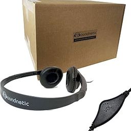 Soundnetic SN-CCV 100 Pack Classroom Budget Headphones with Leatherette Earpads, Stereo, Volume Control-image-36