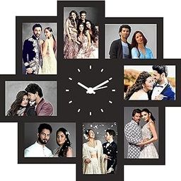 Artle Media Customized/Personalized Wooden Wall Clock with 8 Photos for Birthday for Your Love (30cm x 1cm x 30cm, Black) Analog-image-7