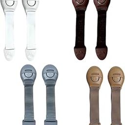 KidDough Furniture Safety Locks for Kids - Pack of 2 White + 2 Brown + 2 Beige + 2 Grey Child Locks, for Drawers, Cabinets, Fridge, Cupboard, Strong and Adhesive Safety Locks-11