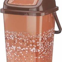 Nayasa Funk Swing Bin- 8 Ltrs | Dustbin with Lid | Garbage Waste Bin with Handle | Dustbin for Kitchen-Bathroom | Strong & Durable Plastic Dustbin | Brown-10