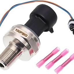 OSKYUO - 100 Psi Oil Fuel Pressure Sensor Transducer with Harness Kit for Oil, Air, Fuel, Gas, Water, 1/8" NPT Thread, 316 Stainless Steel, 1/8" NPT Thread, 316 Stainless Steel,-image-8