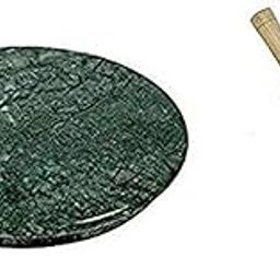 Rajasthan Art Indian Green chakla belan for kitchen/Rolling Pin Board/Roti Maker/chapati makers | Full Finished Marble Roti Maker (10 Inch Diameter)-image-37