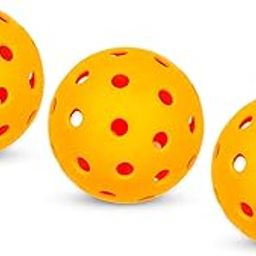 Pickleball Ball Set Outdoor Games - (Pack of 3 Pickle Ball, 40+ Holes, Orange) Made with Light Durable | Sustainable Material | Premium Balls with 40 Precision Holes, Active Bounce Padel Balls-image-38