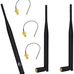 NISTECH 5dBi Whip Rubber Duck Omni Whip Antenna SMA Male with RG 1.13 SMA Female to UFL IPX IPEX Extension Cable 15cm for 2.4GHz 5GHz Dual Band WiFi Router 15cm- 3 Set-14