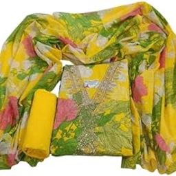 Shree Paras Creation Women's Soft Cotton Printed Salwar Suit Dress Material With Cotton Dupatta | Unstitched Traditional Suit Set for Women-image-44