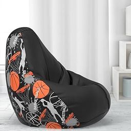 ComfyBean Bag with Beans Filled XL- Official: Jack & Mayers Bean Bags - for Kids - Max User Height : 4 Ft. - Weight : 30 Kgs(Model: Basketball - H - Black)-5