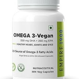 EMPIRE 1900 Omega 3 Vegetarian Capsule (EPA+DHA) | Sourced from Algae | Healthy for Men and Women | Benefits Eyes, Skin, Joints, Brain, and Heart | Suitable for Vegan Diet | Immune Health | (30 Capsules)-image-11